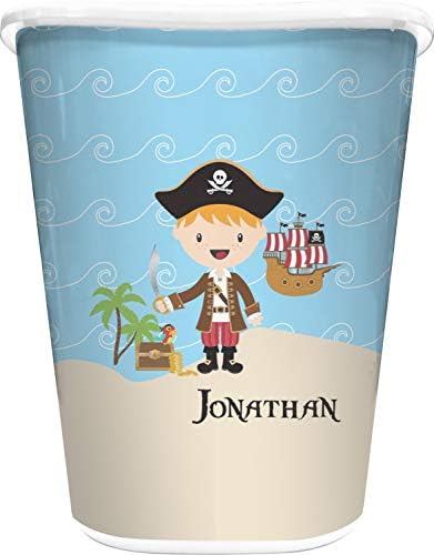 RNK Shops Personalized Pirate Scene Waste Basket - Double Sided (White) by Unknown