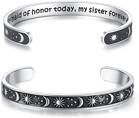 TONY & SANDY Inspirational Bracelets for Women Teen Girls Personalized Gifts for Daughter Granddaughter Mom Sister Friends Stainless Steel Engraved Cuff Birthday Easter Christmas by TONYSANDY