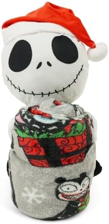 Northwest Character Hugger Pillow & Silk Touch Throw Blanket Set, 40" x 50", The Nightmare Before Christmas Freaky Festivities - Image 2