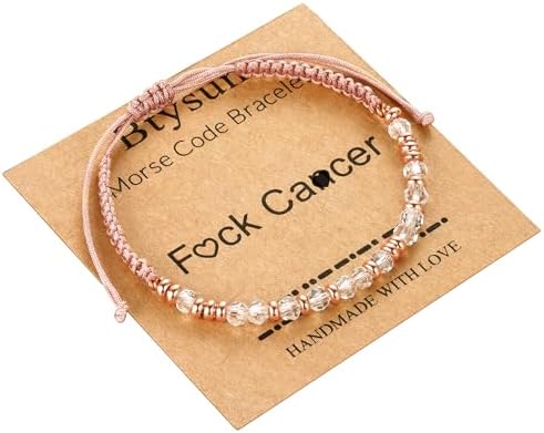 Morse Code Bracelets for Women Mothers Day Gifts 2026 Graduation Gifts Mom Birthday Gift Pink Braided Bracelets Teen Trendy Stuff Inspirational Best Friend Birthday Gifts for Daughter Girlfriend Christmas Stocking Stuffers Jewelry by BTYSUN