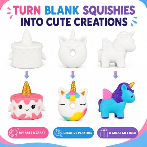 Jim&Gloria Paint Your Own Squishies, Jumbo Squishy Toy Gifts for Girls and Boys 8 9 10 11 12 13 14, Arts and Crafts Squeeze Toys, Party Favors for Birthday, Christmas Gift, Pack of 3 - Image 4