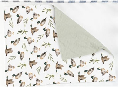 Mallard Duck Hunting Baby Blankets for Girl Boy Wild Ducks Leaves Soft Mink Dotted Backing Double Layer Swaddle Receiving Blanket Retro Hunting Animals Bed Throws for Newborn Toddler Nursery 30x40 - Image 3