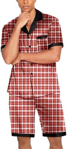Ekouaer Men Silk Pajamas Set 2 Pieces Satin Pj Button Down Loungewear Sets - Image 4