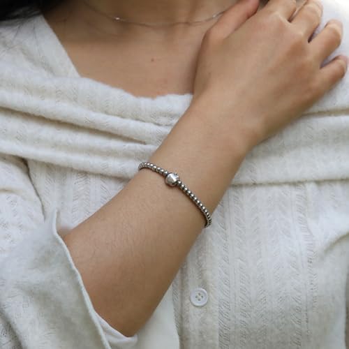 RZKING Graduation Gifts for Women, Dainty Silvery Beaded Bracelet for Women - Image 6