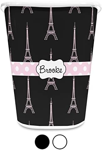 Personalized Black Eiffel Tower Waste Basket - Single Sided (Black) - Image 4