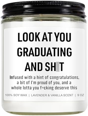 Younift Funny Grad Candle, 2026 Graduation Gifts for Her, Him - College, High School, Masters Degree, Phd, Law School, Nursing & Nurse Graduation Gifts for Women, Men - 9 oz by Younift