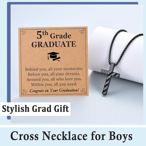 5th,6th,8th Graduation Gifts for Boys Class of 2026 Cross Necklace Middle High School College Phd Grad Graduate Gift Ideas - Image 3