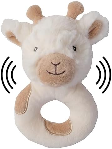 Bearington Collection Lil' Lofty 5.5 in Giraffe Baby Rattle - Baby Wrist Rattles - Plush Rattles Gift for Newborn by BearingtonCollection