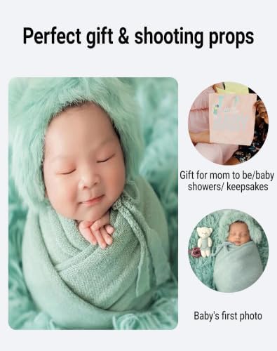 Newborn Photography Wrap Baby Photo Prop Blanket (Light Green, Small) - Image 4