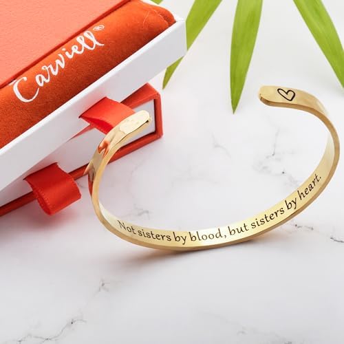 Carviell Bracelets for Women – 100+ Meaningful Engraved Messages – Solid 316L Surgical Stainless Steel Cuff Bracelet – Gift Ready - Image 4
