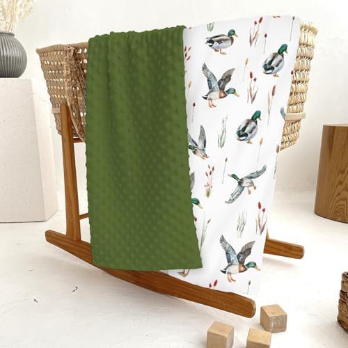 Watercolor Mallard Ducks Baby Blankets for Girl Boy Duck Hunting Soft Mink Dotted Backing Double Layer Swaddle Receiving Blanket Wild Ducks Birds Nursery Bed Throws for Newborn Toddler Crib 30x40 - Image 6