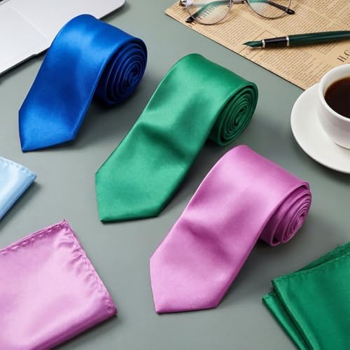 Zhanmai 48 Pcs Mens Ties and Pocket Square Set Satin - Image 4