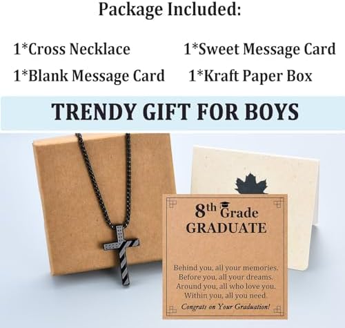 5th,6th,8th Graduation Gifts for Boys Class of 2026 Cross Necklace Middle High School College Phd Grad Graduate Gift Ideas - Image 6