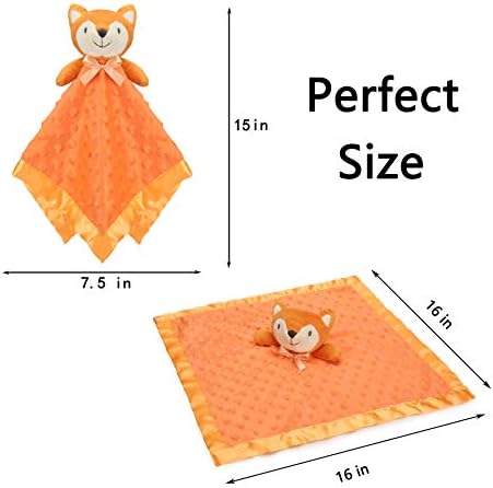 Pro Goleem Fox Security Blanket Orange Soft Baby Lovey Unisex Lovie Baby Gifts for Newborn Toddler Snuggle Toy Stuffed Animal 16 Inch - Image 5