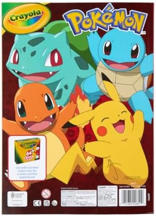 Crayola Giant Pokemon Coloring Book (288 Pages), 2 Sticker Sheets, Coloring Book for Kids & Adults, Travel Activity, Pokemon Gift for Kids, 3+ - Image 7