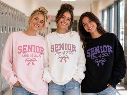 Love Signal Custom Embroidered Senior 2027 Sweatshirt, Personalized Class of 2027 Sweatshirt, Graduation Hoodie for Him Her - Image 7