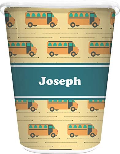 Personalized School Bus Waste Basket - Single Sided (White) by Unknown