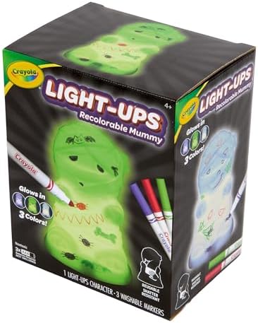 Crayola Light-Ups - Mummy, Reusable Halloween Craft Toy, Glow in The Dark Light Up Mummy, Cute Halloween Decor & Night Light, Gift for Kids, 5+ - Image 5