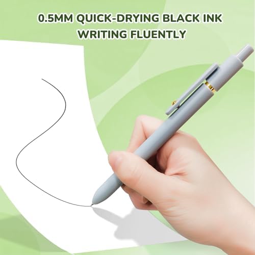 UIXJODO Gel Pens, 6 Pcs Black Ink Pens for Women, 0.5mm Fine Point Smooth Writing Pens, High-End Series Retractable Pens for Journaling Note Taking (6 Pcs Gold Morandi) - Image 3