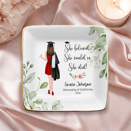 Personalized Graduation Gifts Ceramic Dish, Customized High School Graduate 2026 Gift, Custom Grad Gifts for Daughter Granddaughter 2027 - Image 3