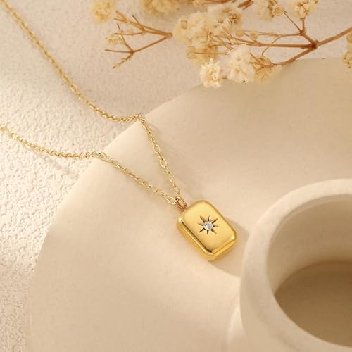 ZLP Dainty Gold Pendant Necklace for Women, 14K Gold Plated Brass Starburst Charm, Minimalist Chain Jewelry, Trendy Everyday Accessory, Gift for Her Graduation gfits - Image 5