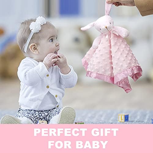 Pro Goleem Loveys for Babies Bunny Security Blanket Baby Girl Gifts Newborn Soft Pink Lovie for Infant and Toddler Snuggle Toy Stuffed Animal, Pink 16 Inch - Image 4