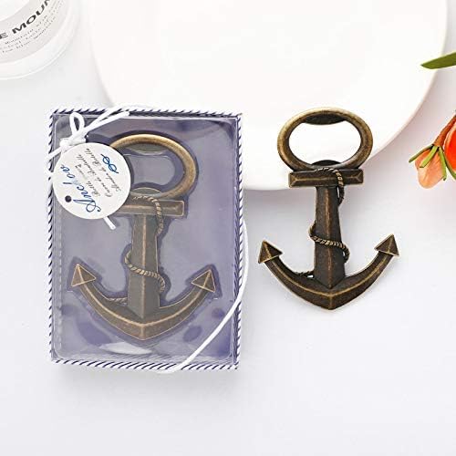 16 PCS Bottle Opener with Gift Box Packing,Nautical Themed Anchor Shape Nautical Beach Wedding Baby Bridal Shower Birthday Party Favor Souvenir Gift (16,Antique Bronze Anchor)