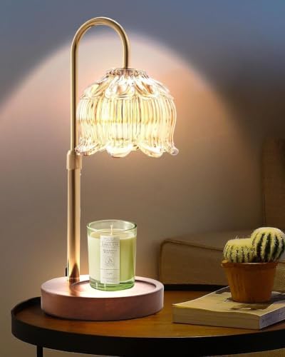 Fragrance Candle Warmer Lamp with 2 Bulbs Electric Candle Warmer with Timer & Dimmer for Home Decor by GEEZO