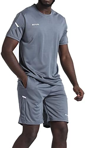 BUYJYA Men's Workout Clothes Athletic Shorts Shirt Set 3 Pack Basketball Football Training Running Gym Christmas gifts - Image 3