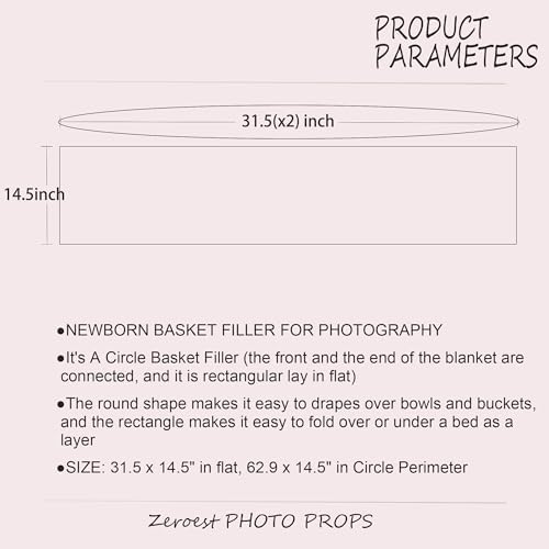 Zeroest Newborn Baby Photography Props Basket Filler Blanket (Pink) - Image 3