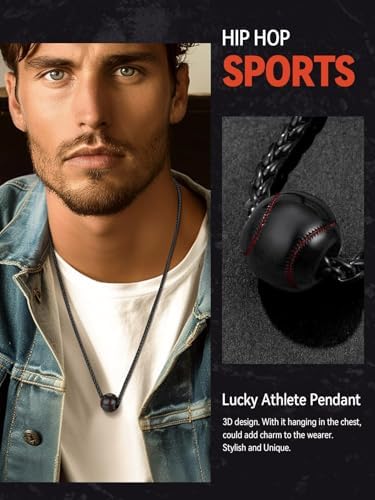 FaithHeart Sports Necklace for Men Women, Stainless Steel Gold Plated 3D Football/Soccer/Basketball/Volleyball Pendant Jewelry with Delicate Gift Packaging - Image 2