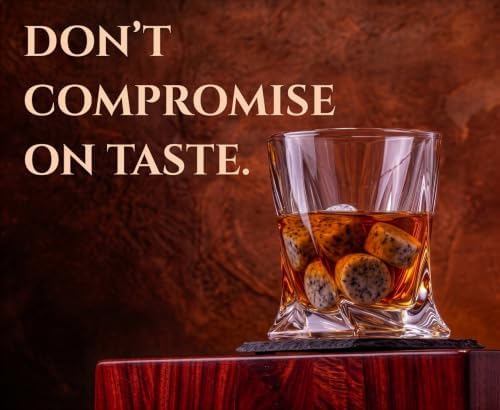 Mixology & Craft Whiskey Stones Gift Set for Men | Whiskey Glass and Stones Set with a Classy Gift Box and 6 Granite Round Whiskey Stones | Whiskey Lovers Gifts for Men, Dad, Husband, Boyfriend - Image 4