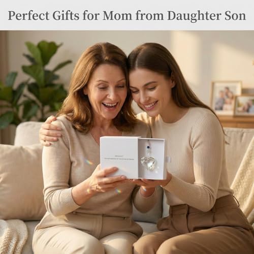 Hegelda Birthday Gifts for Women, Mom, Friend - Mothers Day Inspirational Gifts for Friends Her Coworkers Girlfriend Wife Mom Daughter Sister Aunt - Healing Crystals Heart Suncatcher for Window - Image 2