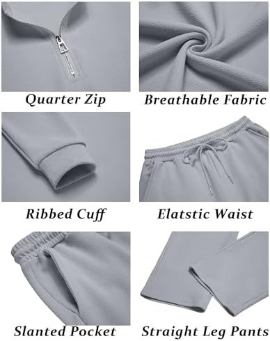 COOFANDY Men's 2 Piece Tracksuit Set Polo Athletic Sweatsuit Quarter Zip Jogging Long Sleeve Casual Sports Outfits - Image 5