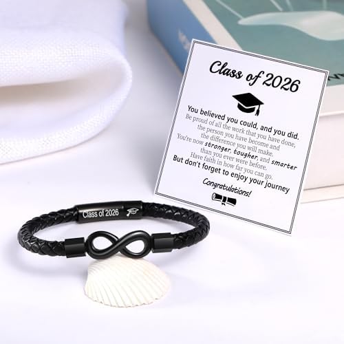 Leather Bracelet Gifts for Men, To My Son Bracelet Fathers Day Bracelet Gifts Dad Grandpa Love You Forever Engraved Birthday Valentines Graduation Gift Infinity Knot Jewelry - Image 7