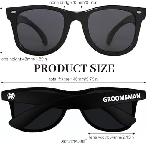 Groomsmen Sunglasses for Men - Wedding Sunglasses for Groomsman Proposal Gifts, Bachelor Party Favors - Image 2