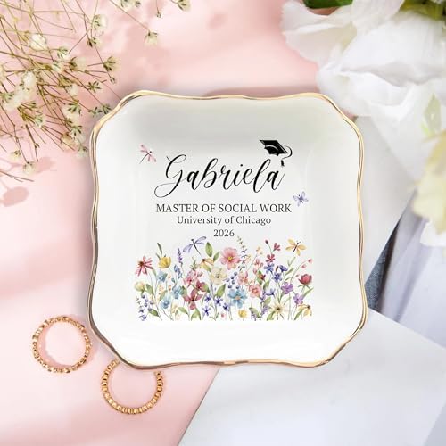 Personalized Graduation Jewelry Dish - Customized High School Graduate Gifts - Graduation Gift for Her 2026 (MSW-TRAY1) - Image 2