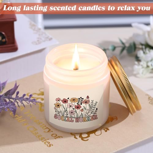 Funnymoom 6 Pcs Social Worker Gifts for Women School Social Worker Must Haves Appreciation Gifts for Housekeeping Volunteer with 17 Oz Glass Cup Canvas Tote Bag Key Chain - Image 5