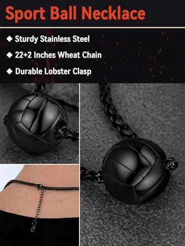 FaithHeart Sports Necklace for Men Women, Stainless Steel Gold Plated 3D Football/Soccer/Basketball/Volleyball Pendant Jewelry with Delicate Gift Packaging - Image 5