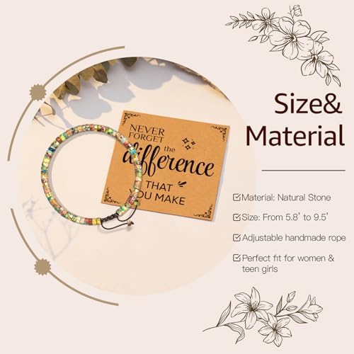 AGOT Thank You Gifts for Women: Teacher Appreciation Office Gifts for Coworkers Employee Boss Lady Manager Colleague Natural Stone Bracelet - Image 2