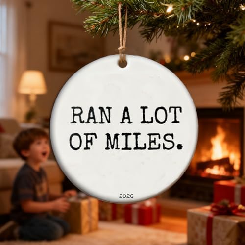 Ran a Lot of Miles Ornament – Funny Runner, Marathon Keepsake, Holiday Decoration for Runners - Image 2