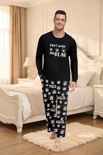 PrinStory Men's Pajama Sets Loungewear Sleepwear Pjs Lightweight Long Sleeve Shirts & Bottoms Soft Comfy Sleep Sets S-2XL - Image 2