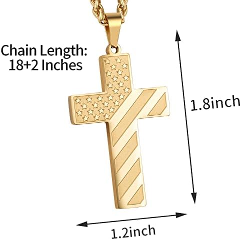 DuoDiner 18+2" Cross Necklace for Men Boys Christian Confirmation Gifts - Image 5