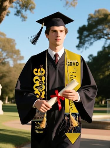 Personalized Graduation Stole Sash Custom Class of 2026 Congratulation Graduation Gifts with Photo - Image 6