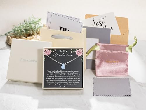 RareLove 2026 College Graduation Gifts Sterling Silver Moonstone Necklace for Women - Image 5