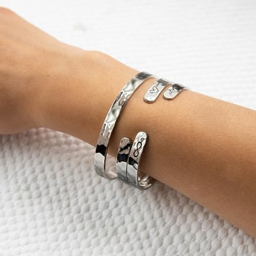 Carviell Bracelets for Women – 100+ Meaningful Engraved Messages – Solid 316L Surgical Stainless Steel Cuff Bracelet – Gift Ready - Image 3