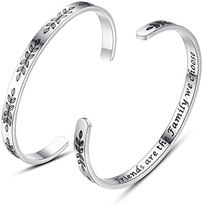 TONY & SANDY Inspirational Bracelets for Women Teen Girls Personalized Gifts for Daughter Granddaughter Mom Sister Friends Stainless Steel Engraved Cuff Birthday Easter Christmas by TONYSANDY