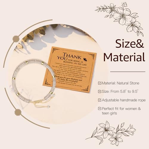 AGOT Thank You Gifts for Women: Teacher Appreciation Office Gifts for Coworkers Employee Boss Lady Manager Colleague Natural Stone Bracelet - Image 2