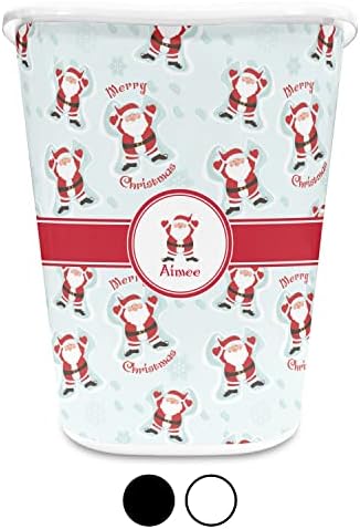 RNK Shops Personalized Santa Clause Making Snow Angels Waste Basket - Single Sided (Black) w/Name or Text - Image 4