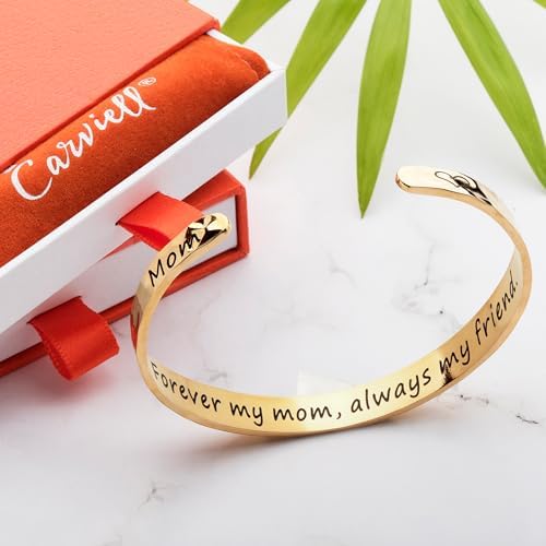 Carviell Bracelets for Women – 100+ Meaningful Engraved Messages – Solid 316L Surgical Stainless Steel Cuff Bracelet – Gift Ready - Image 4